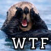 jackandahat: Otter holding face with the caption "WTF?" (WTF? Otter)