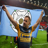 lilly_c: Rob Burrow walking around the pitch holding the Yorkshire flag high (Beep Beep - yorkshire rose flag)