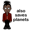 mystefaction: Cartoon version of Martha Jones beside text, "also saves planets" (mini!martha)