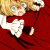 littlestbaskerville: climbing up master glen's cloak brb (✿ on blood red stained silk sheets.)
