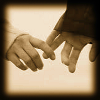 kerravonsen: a woman and a man's hand, barely touching (SSHG)