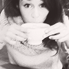 niennah: Emilia Clarke drinking tea, b&w (Default)