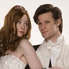 girlpearl: Amy and the Doctor arm in arm, in wedding finery (The Doctor and Mrs. Pond)
