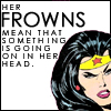 amaresu: Comic pic of Wonder Woman frowning 'Her frowns mean that something is going on in her head.' (cracktionar_frowns)