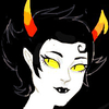 speakveryclearly: Kanaya looking up with bright eyes. Wearing her red dress modestly with black gloves. (Hopeful)