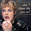marginaliana: Eddie Izzard miming a concerned squirrel - "did I leave the gas on?" (Izzard - did I leave the gas on)