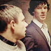 sineala: Sherlock (from Sherlock BBC) and John looking at each other (Sherlock: Sherlock/John)