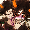 speakveryclearly: Kanaya cradles Gamzee's chin in her hand as she happily makes a purple mess of his neck. (Sweet)