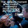 next_to_normal: Natasha and Clint fighting; text: That awkward moment when master assassins resort to biting and hair-pulling (awkward assassins)