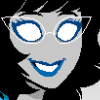 baltimere: Aranea Serket from Homestuck, a girl with blank white eyes, glasses, gray skin, black hair, and a blue dress (aranea, homestuck)