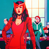 pkmntrainerrose: The Scarlet Witch standing in front of other characters, hand on hip. (mckelvie wanda)