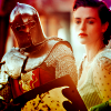 briar_pipe: Arthur in armor with Morgana watching (Arthur & Morgana)