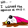 wychwood: sad girl in mud says "No... :( I wanted the opposite of this :(" (gen - hyperbole opposite)
