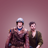 sansets: Bucky Barnes and Steve Rogers from the 2011 Captain America movie, walking side by side (Bucky/Steve)