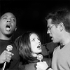 labellementeuse: gunn, cordelia, and wesley are hugging and holding microphones (they're doing drunk karaoke) (joss we hope you're helpless!)