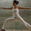 rhi: A woman doing yoga, in warrior pose (yoga)