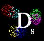 charming_stranger: The symbol for a strange D meson with bursts of  red+cyan, green+magenta and blue+yellow. (geeky)
