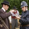 shirasade: Det. Murdoch and Sgt. Crabtree from Murdoch Mysteries, examining a small object. (murdoch mysteries - examine (william&cra)