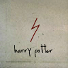 florianschild: a thin red lightning bolt with the text "harry potter" below it (hp lightning)