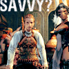 laceblade: Balthier & Fran of FF12, looking badass. Text: "SAVVY?" (FFXII: Balthier & Fran)