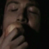 heuradys: Paul from Bell X1 eating an apple with his eyes closed (om nom nom)