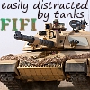 fififolle: fifi is easily distracted by tanks! (fifi - easily distracted by tanks)