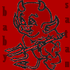 bookblather: an image of a small devil with text reading Baby Satan (baby satan)