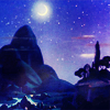 kaffy_r: Fantasia - night and the profile of a hill (Dark and lovely)