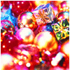 panda: photo of various shiny beads, predominately red and gold (shiny)
