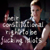charming_stranger: Pam from True Blood, looking annoyed, and the text "Their constitutional right to be fucking idiots" (rights)