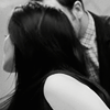 goodbyebird: Elementary: Joan and Sherlock in black and white, most of their faces hidden friom view. (Elementary partners in crimesolving)