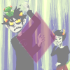 crabbycustomer: Karkat and Kanaya hunting frogs, with a diamond overlaid (DIAMONDS)