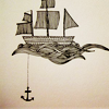 goodbyebird: A drawing of a ship with its anchor dropped. (STOCK deep blue sea)