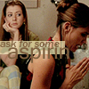 next_to_normal: Cordy praying, Willow watching; text: ask for some aspirin (Ask for some aspirin)