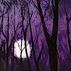 omens: moon shining through purple forest (MOUSE purple forest moon)