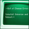 significantowl: computer screen with "out of cheese error" (discworld:out of cheese!)