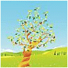 lysis: An illustration of a tree in a spring field. The name Lysis twirls in. (Default)