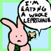 jadelennox: Elephants and giraffes comic: "I'm eating a whole leprechaun" (sgnp: leprechaun)