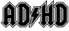 thnidu: ADHD, in the style of the AC/DC band logo (ADHD)