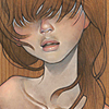 amihan: art work of audrey kawasaki of a person with long brown hair, bangs covering eyes ([art] audrey kawasaki 1)
