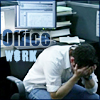 enigel: Don Eppes clutching his head; text "Office Work" (another one of those days (by me))