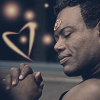 yvi: Teal&#39;c smiling with a heart-shape next to him (Stargate - Teal&#39;c Love)