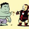 cruelest_month: Hulk and Iron Man (hulk bring flowers)