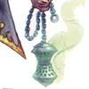 chainer: An incense burner on the end of a chain held in a hand out of picture. Green smoke is coming from the burner. (The Chain)