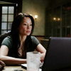 soupytwist: Joan Watson working hard on a laptop (tap tap)