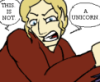 seventhbard: A very angry blonde man yelling This. Is NOT. A unicorn. (Not A Unicorn)