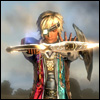 storme: David from The Last Remnant holding out his sword horizontally to cast a spell (Dave mystic power)