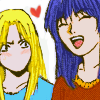 mona: gto's urumi looks angry that she's so happy that she made miyabi smile. (miyabi trolls urumi out of accident)
