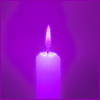 acelightning: purple glowing candle (candle)