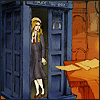 forthwritten: sketch of Romana visible through half-opened Tardis doors (Romana II)